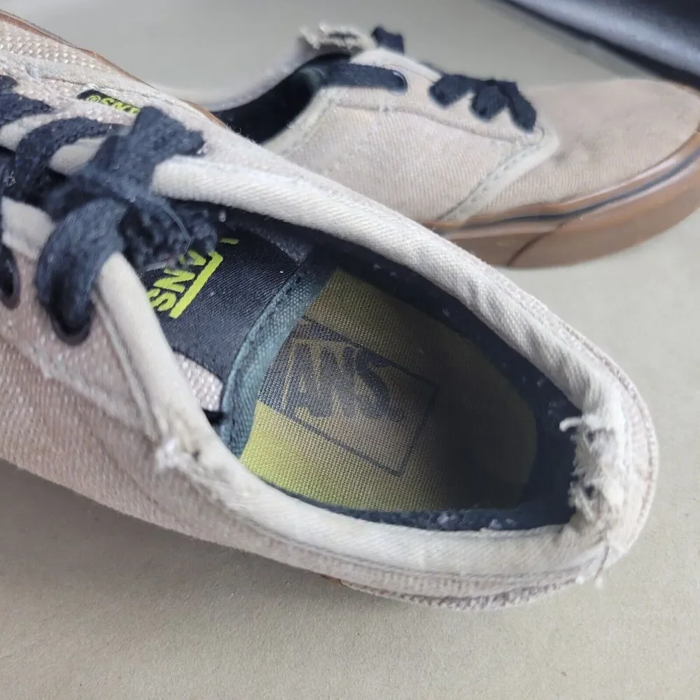 Vans Shoes Boys Size 11.5 Brown Lace Up Walking Low Top Man Made Comfort Sneaker